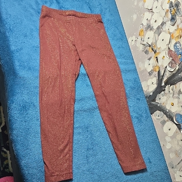 Old Navy Kids Sparkly Velvet Top G Gold Glitter Panta Set in Burgundy 5T - Picture 5 of 7